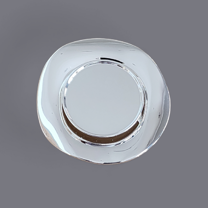 New! Upscale & Elegant Silver Circular Wavy Pendant Setting 28mm Glue Pad