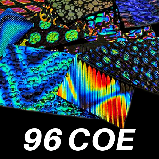 96 COE Mad Scientist CBS Dichroic Scrap Packs - 1/2 Pound- On Black 96