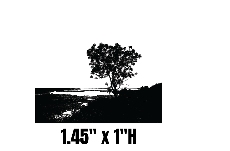 Tree Landscape Enamel Fusing Decal - 1.45" x 1"