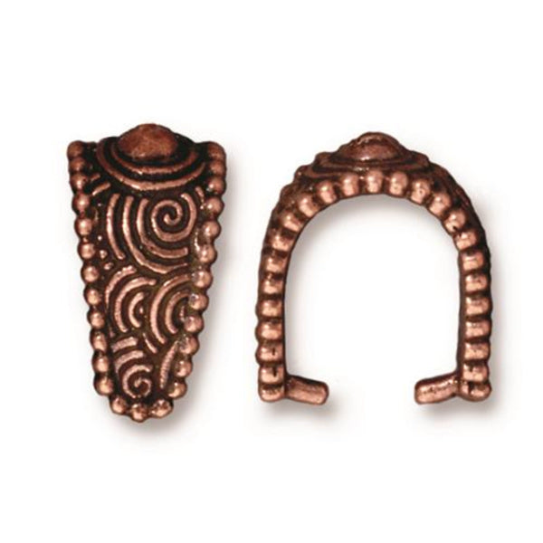 DISCONTINUED Jewelry Pinch Bails Copper Spiral Design
