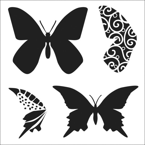 Powder or Airbrush Stencil-Layered Butterfly 6x6