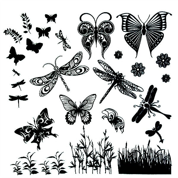 Dragonflies & Butterflies Fusible Decal Sheet - 4" x 4"