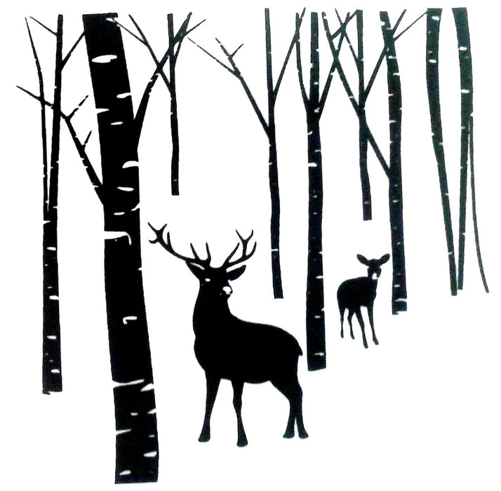 Forest Deer Enamel Fusible Decal - 1.25" x 1.25"