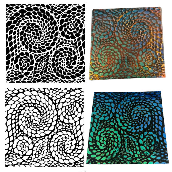 Mosaic Waves Pack Simple-Etch Screens for Dichroic Glass Etching