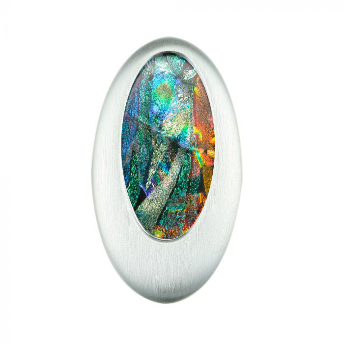 Brushed Silver Plated Oval Blank Pendant Base, Blank Bezel Pendant Tray for Cabochon Setting, Fused Glass, Jewelry Making DIY Finding
