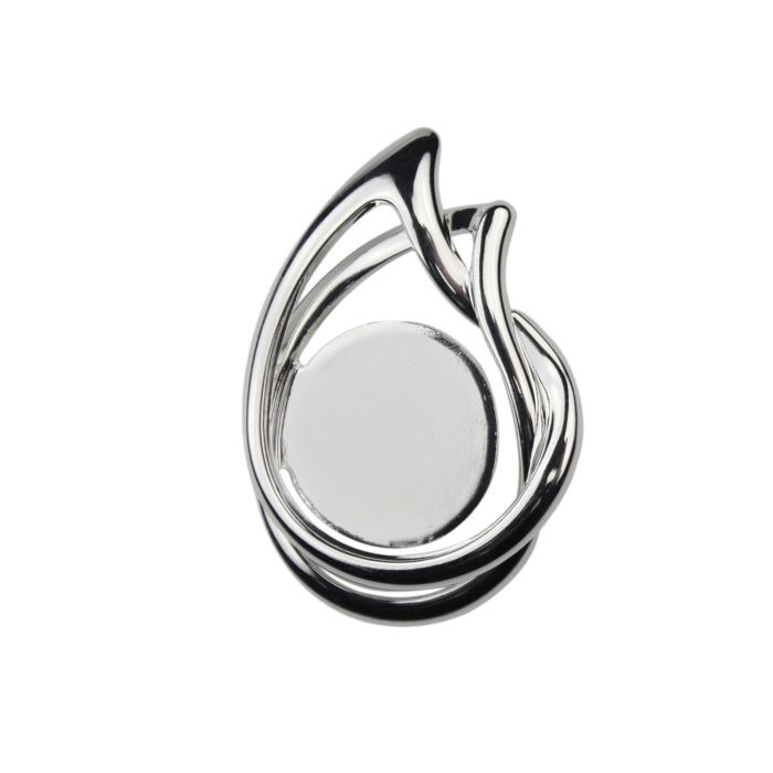 Silver Pendant Jewelry Setting Teardrop with Flat Blank Pendant Base, 20mm Blank Bezel Pendant Tray for Cabochon Setting, Fused Glass, Jewelry Making DIY Finding