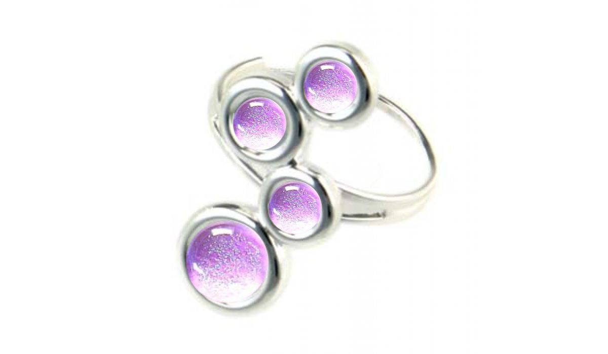 Sterling Silver Plated Dots Ring Adjustable