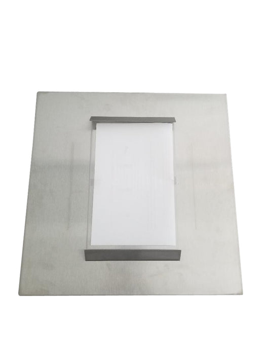 Brushed Stainless Steel Wall Mount Glass Display 8" x 8"