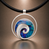 Upscale Silver Swirl Cage Pendant Setting 25mm Glue Pad
