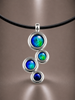 Contemporary Silver Pendant Setting with Flat Blank Pendant Base, w- Blank Bezel Pendant Tray for Cabochon Setting, Fused Glass, Jewelry Making DIY Finding