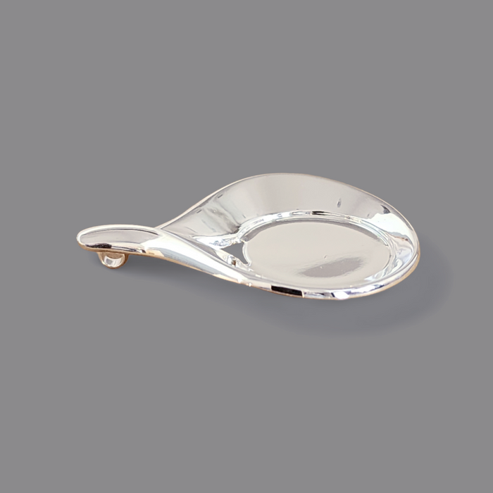 Upscale & Elegant Silver Teardrop Inset Pendant Setting 24mm Glue Pad