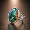 Quality Sterling Silver Plated Ring Adjustable Setting • 25mm