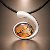 Large Silver Plated Swirl Blank Pendant Base, 30x40mm Blank Bezel Pendant Tray for Cabochon Setting, Fused Glass, Jewelry Making DIY Finding