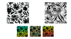 Tropical Print Two Pack Reusable Silk Screen Stencils for Dichroic Glass Etching