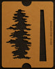 New! Tall Tree / Trunk 3 Acrylic 1/8" Thick Specialty Powder + Frit Glass Stencil