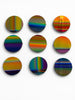 Fusible Dichroic Pre Cut 38mm Large Circles - Rainbow  Blend 90 COE; 1 Piece Black Back