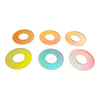 Clear Fusible Dichroic Glass Donut Pre-Cut Pendant - Dichroic Light Color Wash Clear Fusible Glass Donut , 3mm, 90 COE