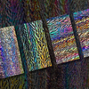 Sunset Herringbone Texture Dichroic on Black Glass • 3mm • 90 COE CBS/Bullseye