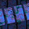 Tex-Effects Violet Fusion Granite Texture on Black • 90 COE - 2" x 4"