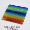 Hot Sunset Dazzle Dichroic - 4" x 4" - 3mm 90 COE - Exclusive Designs