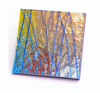 Rainbow Luster Blue Streamer Dazzle Dichroic - 4" x 4" - 3mm 90 COE - Exclusive Designs