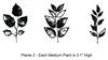 NEW! Plants 2 Simple Screen Adhesive Reusable Stencil for Glass