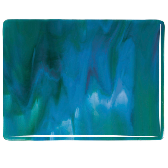 Bullseye Azure Blue Opal Jade Green Opal Neo-Lavender Shift Transparent 3+ Color Mix Double Rolled 3 mm