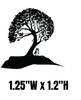 Lazy Tree Silhouette Enamel Fusing Decal - 1.25" x 1.2"