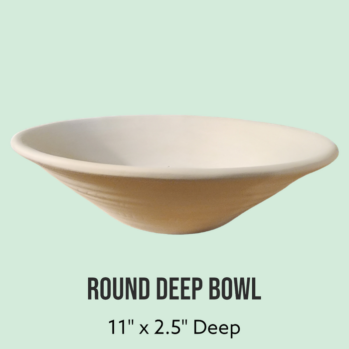 Round Deep Bowl Ceramic Mold for Fused Glass