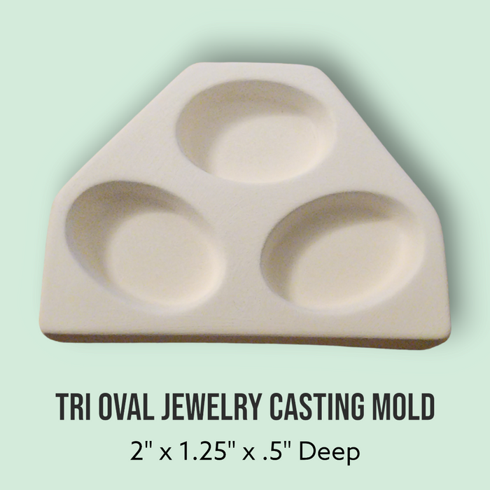Tri Oval Jewelry Casting Mold for Fused Glass