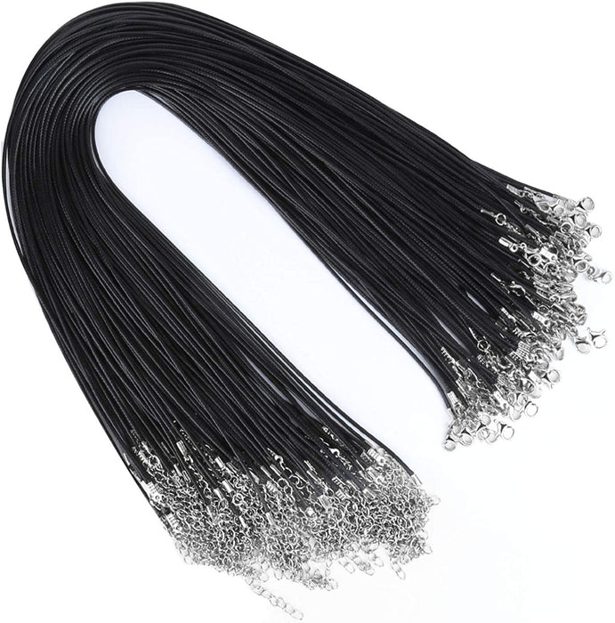 Black Leather Cord 16'' - 18''