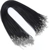 Black Waxed Over Faux Leather Cord 16'' - 18''