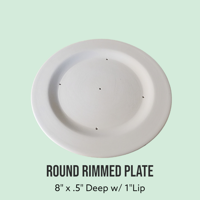 Round Rimmed Plate Ceramic Mold for Fused Glass