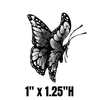 Artistic Butterfly Enamel Fusing Decal - 1" x 1.25"