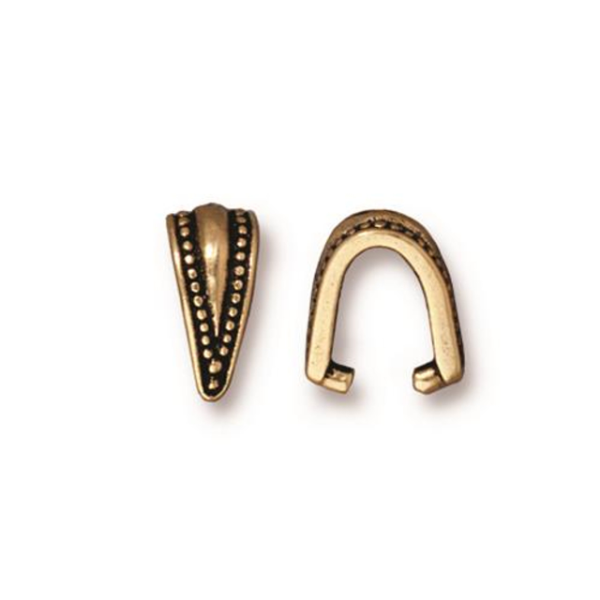 Jewelry Pinch Bails Antique Gold Mhendi Design