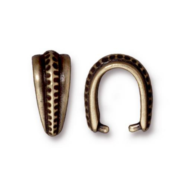 Jewelry Pinch Bail Brass Antique Metal Rope Design