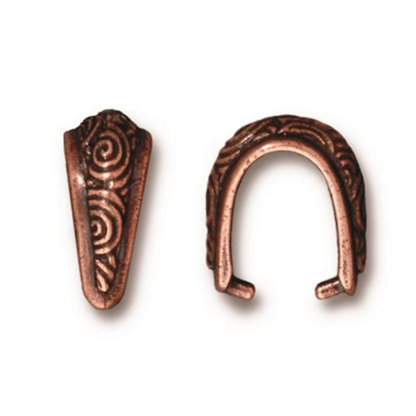 DISCONTINUED Jewelry Pinch Bails Copper Spiral Design