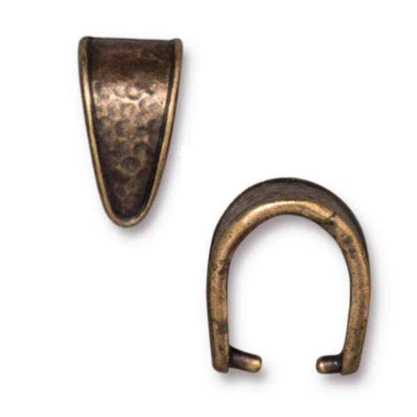 TierraCast Antique Brass (plated) Hammertone Pinch Bail