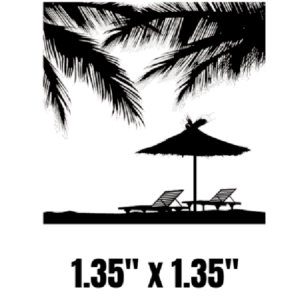 Beach Day Enamel Fusing Decal - 1.35" x 1.35"