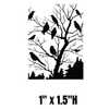 Bird Gathering Enamel Fusing Decal - 1" x 1.5"