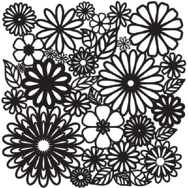Powder or Airbrush Stencil-Mini Flower Frenzy 6x6