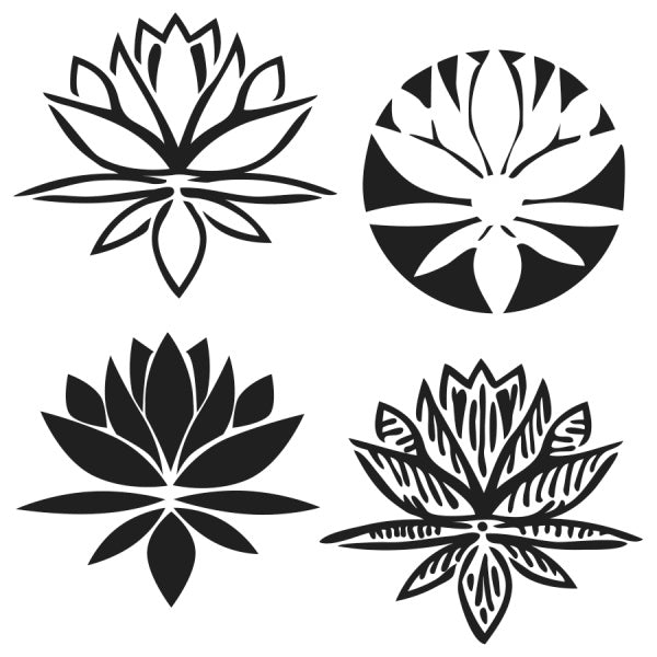 Powder or Airbrush Stencil- Lotus Blossom 6x6