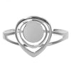 Teardrop Bracelet Setting w- 20mm Cabochon Setting, Blank Cabochon Bezel Mounting, Adjustable Bracelet Base, DIY Jewelry Finding