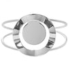 Wavy Silver Bangle with 25mm Cabochon Setting, Blank Cabochon Bezel Mounting, Adjustable Bracelet Base, DIY Jewelry FBracelet with 25mm Cabochon Setting, Blank Cabochon Bezel Mounting, Adjustable Bracelet Base, DIY Jewelry Finding