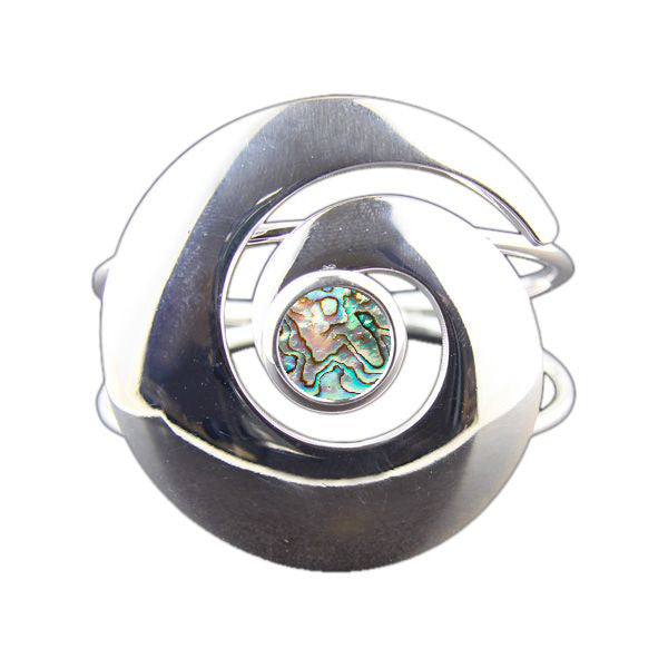 Silver Plated Large Swirl Cuff Bracelet w- 12mm Round Cabochon Setting, Blank Bezel Mounting, Adjustable Bracelet Base, DIY Jewelry Finding