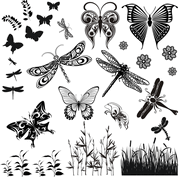 Dragonflies & Butterflies Fusible Decal Sheet - 4" x 4"