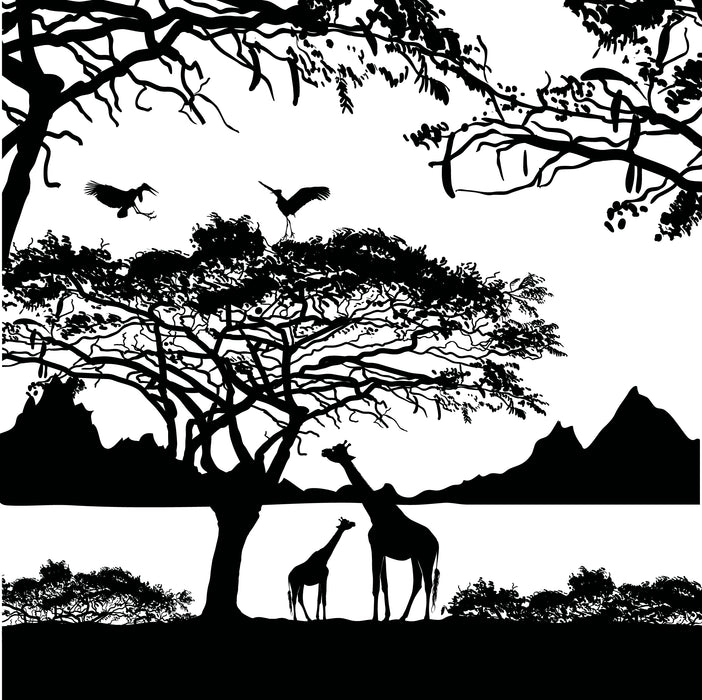 Giraffes In The Jungle Enamel Fusible Decal - 1.25" x 1.25"