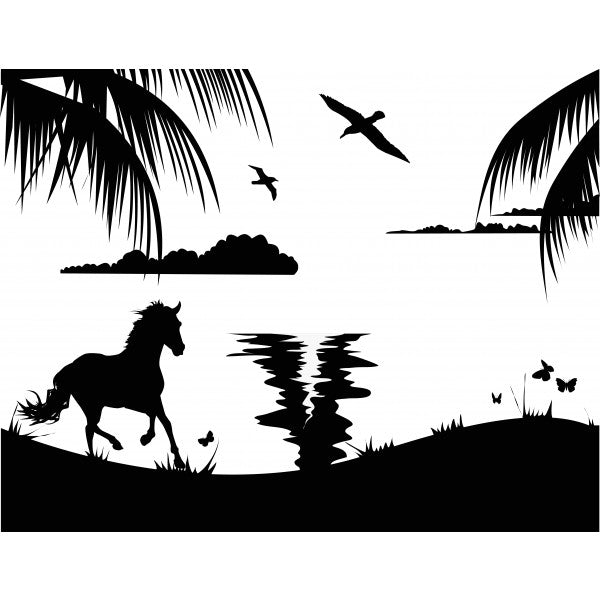 Horse In The Wild Enamel Fusible Decal - 1.5 x 1.25
