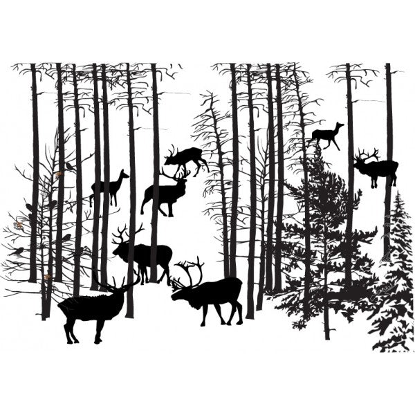 Forest Herd Enamel Fusible Decal - 1.75 x 1.5