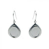 Silver Teardrop Plated Earring Setting , 10x14 mm cup Blank Bezel Earring Tray for Cabochon Setting, Fused Glass, Jewelry Making DIY Finding